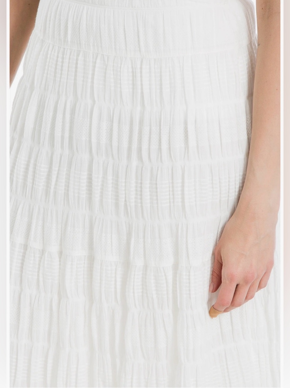 Max Studio White Gauze Midi Skirt, Size M - Picture 3 of 6